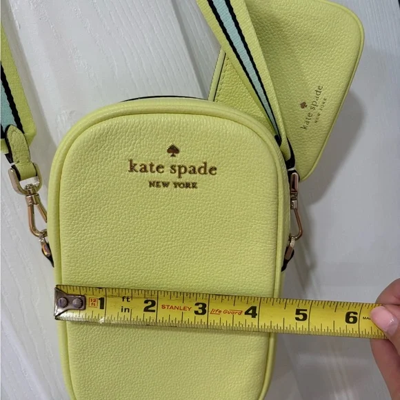 Kate Spade Yellow Crossbody Bag with Stripe Strap - Picture 12 of 14